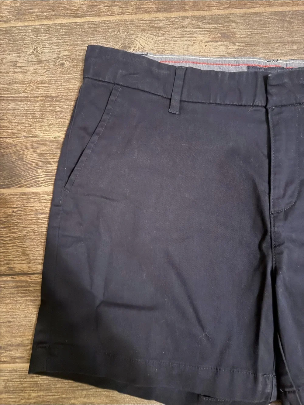 Tommy Hilfiger Women's Dark Navy Flat Front Chino Shorts